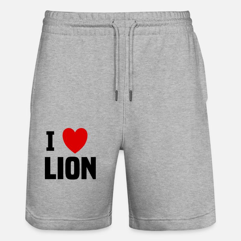I love Lion - Short de jogging bio TRAINER Stanley/Stella unisexe - gris chiné