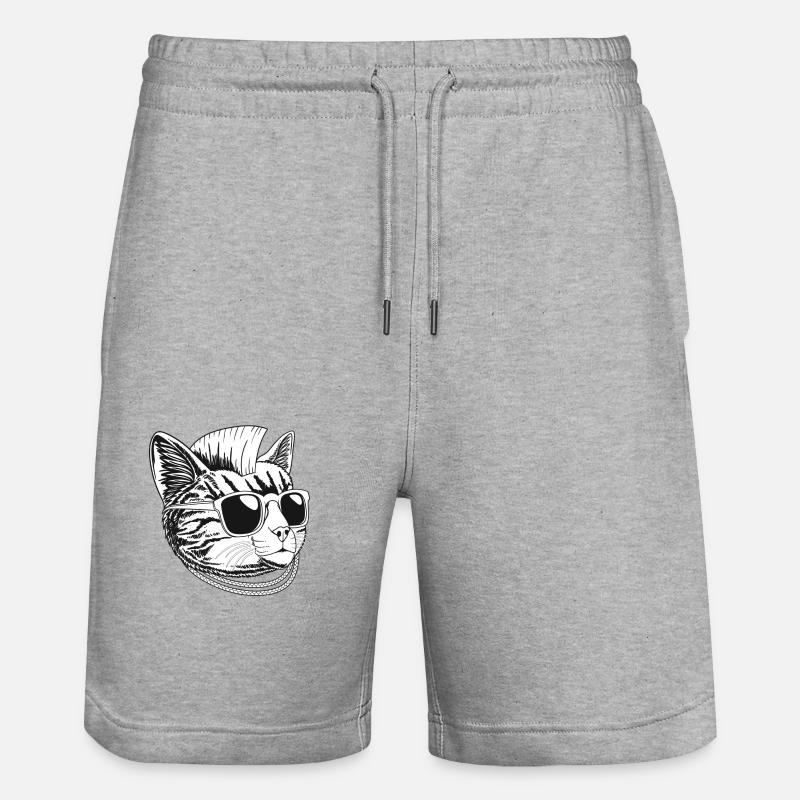 Chat punk - Short de jogging bio TRAINER Stanley/Stella unisexe - gris chiné