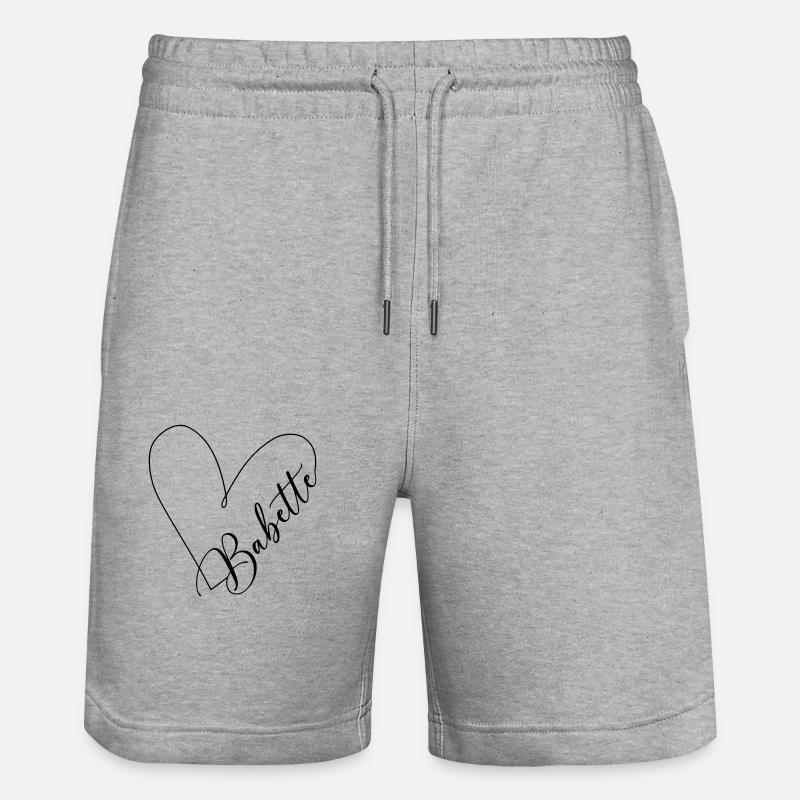 Babette Nom Coeur Ligne - Short de jogging bio TRAINER Stanley/Stella unisexe - gris chiné