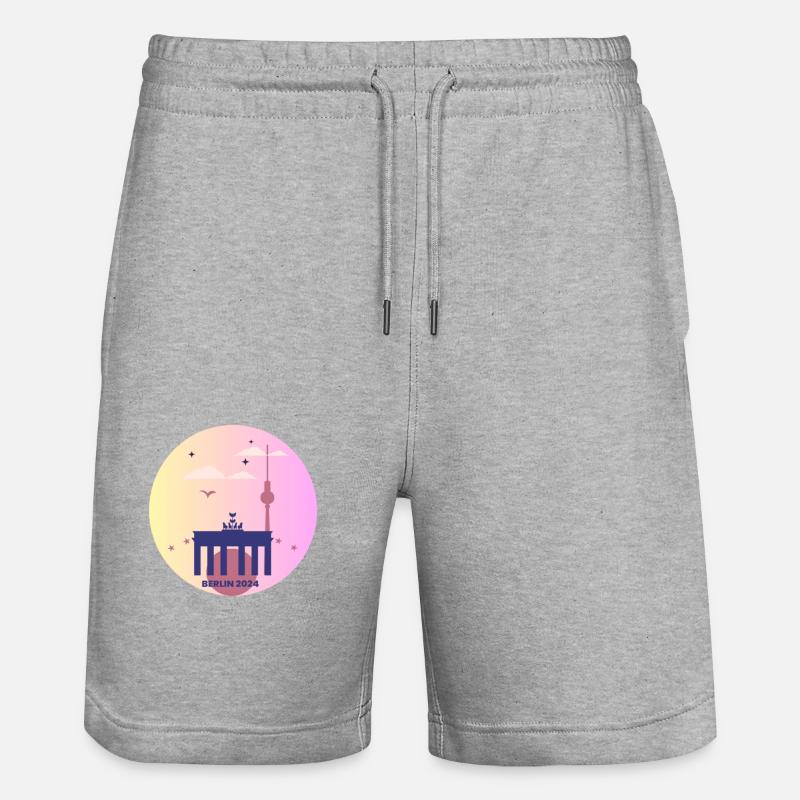 Berlin Chic - Stanley/Stella Unisex Bio Joggingshorts Trainer  - Grau meliert