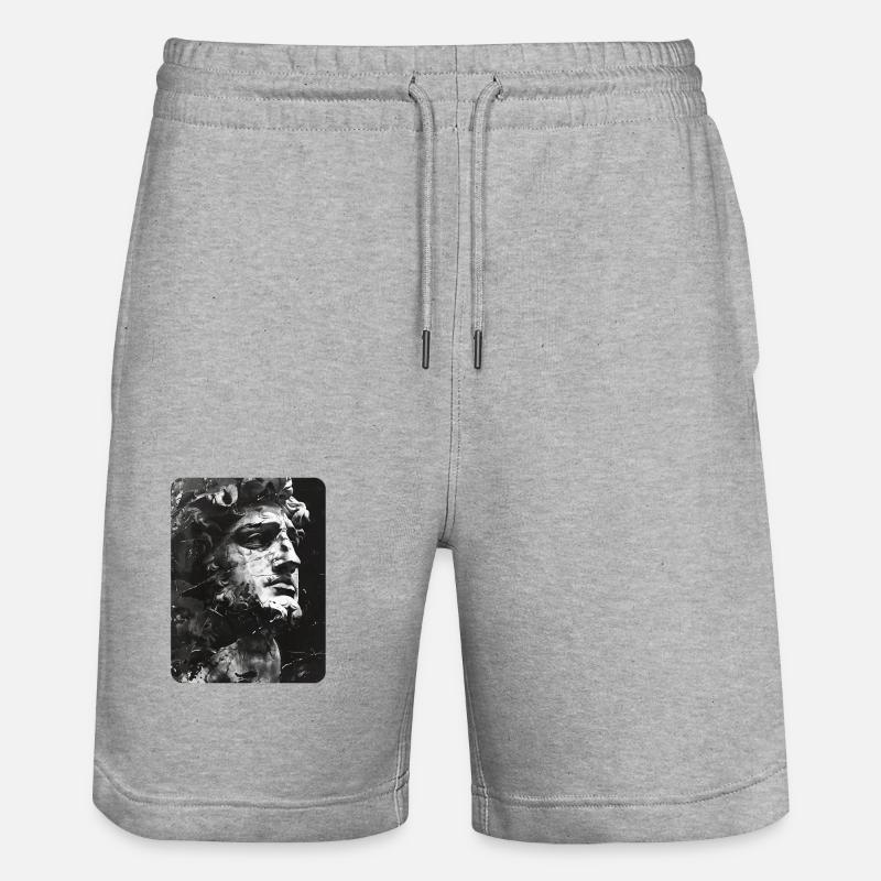 zerbrochenes Gesicht einer Marmorstatue - Stanley/Stella Unisex Bio Joggingshorts Trainer  - Grau meliert