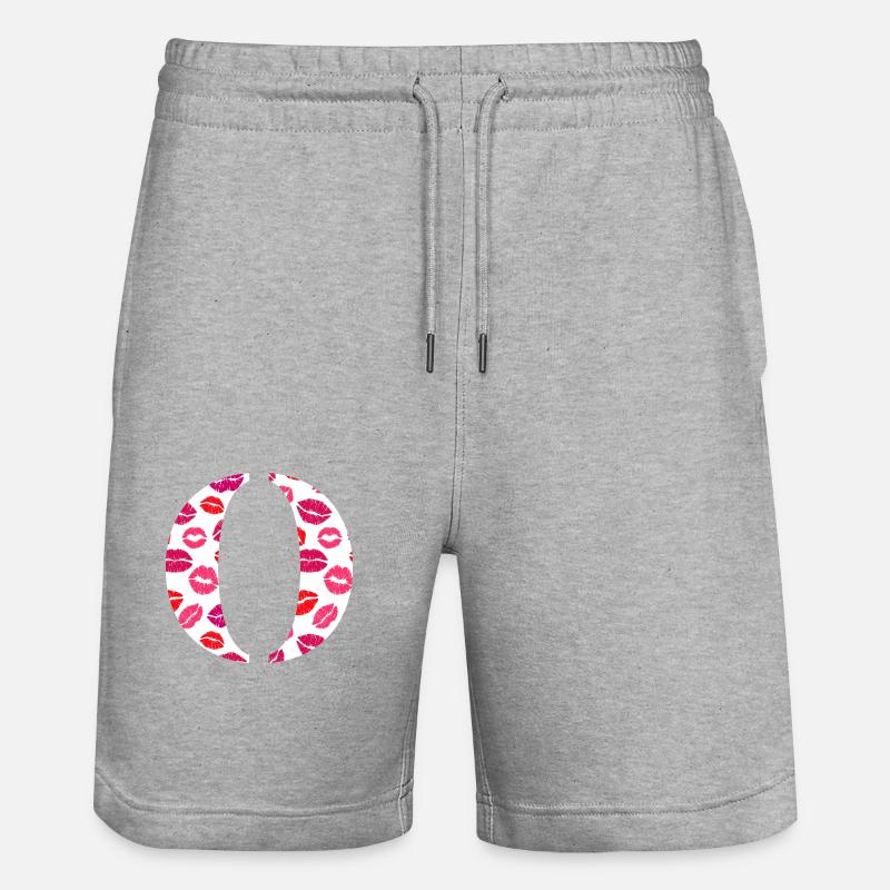 Lettre o bisous - Short de jogging bio TRAINER Stanley/Stella unisexe - gris chiné