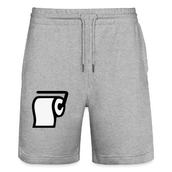 Papier hygiénique - Short de jogging bio TRAINER Stanley/Stella unisexe - gris chiné - Devant - Nik (191cm) & Marisol (170cm)