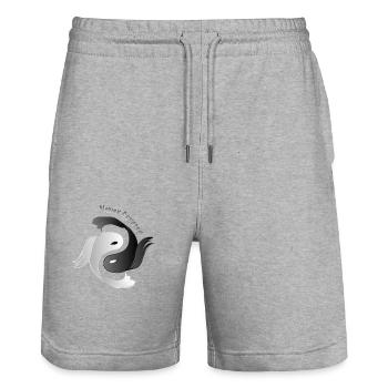 Sagesse orientale. Tao, Taijitu, Yin Yang. Koi. - Short de jogging bio TRAINER Stanley/Stella unisexe - gris chiné - Devant - Nik (191cm) & Marisol (170cm)
