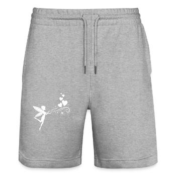 fairy elfe hearts - Stanley/Stella Unisex Bio Joggingshorts Trainer  - Grau meliert - Vorne - Nik (191cm) & Marisol (170cm)