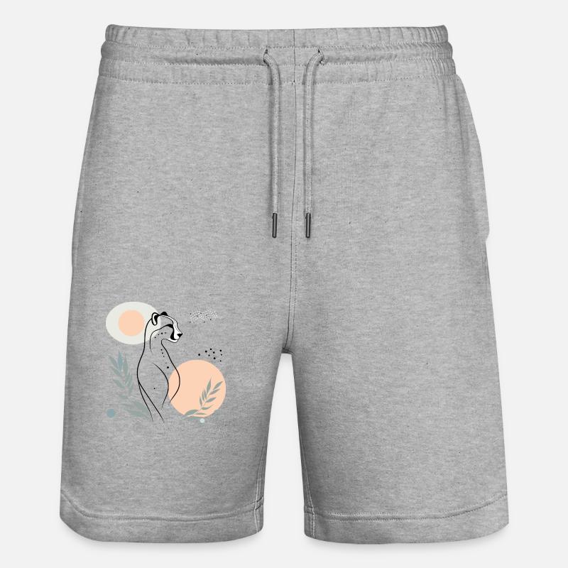 Guépard élégant - Short de jogging bio TRAINER Stanley/Stella unisexe - gris chiné