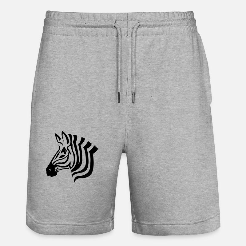 zebra - Stanley/Stella Unisex Bio Joggingshorts Trainer  - Grau meliert