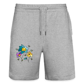 Fleur - Short de jogging bio TRAINER Stanley/Stella unisexe - gris chiné - Devant - Nik (191cm) & Marisol (170cm)