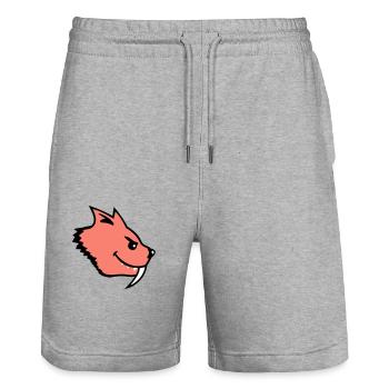 Böse Wild Katze Säbelzahntiger Lange Zähne Tiger - Stanley/Stella Unisex Bio Joggingshorts Trainer  - Grau meliert - Vorne - Nik (191cm) & Marisol (170cm)