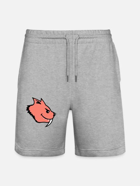 Evil Wild Cat Sabeltann Tiger Lange tenner Tiger - Stanley/Stella Trainer økologisk unisex-løpeshorts - gråmelert