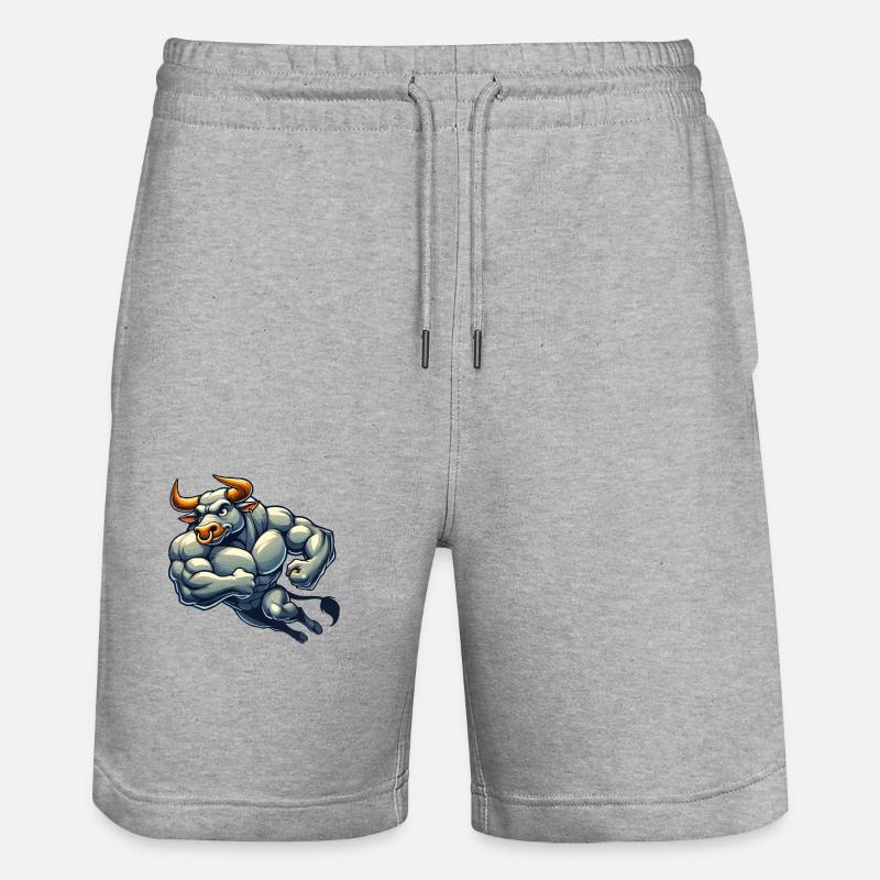 Taureau Bande dessinée - Short de jogging bio TRAINER Stanley/Stella unisexe - gris chiné