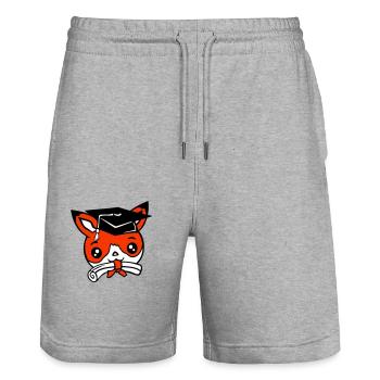 Fox High School Graduation Graduation Certificates College Hat - Stanley/Stella Trainer Unisex Organic Jogging Shorts - heather grey - Front - Nik (191cm) & Marisol (170cm)