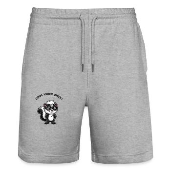 Skunk Bande dessinée Cool - Short de jogging bio TRAINER Stanley/Stella unisexe - gris chiné - Devant - Nik (191cm) & Marisol (170cm)