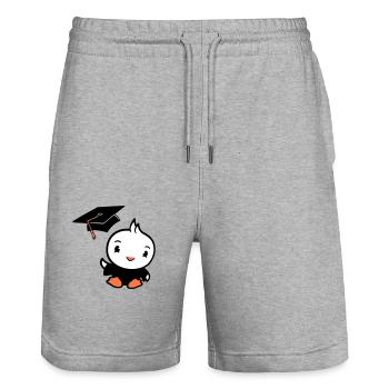 Bird Graduation College Graduation Hat School - Stanley/Stella Trainer Unisex Organic Jogging Shorts - heather grey - Front - Nik (191cm) & Marisol (170cm)