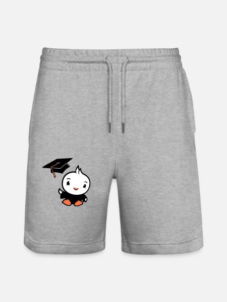 Bird Graduation College Graduation Hat School - Stanley/Stella Trainer Unisex Organic Jogging Shorts - heather grey