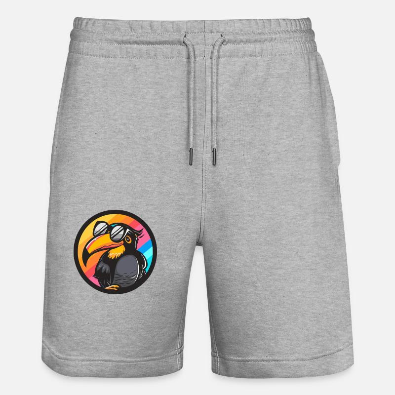 Tukan Vogel Comic Cool - Stanley/Stella Unisex Bio Joggingshorts Trainer  - Grau meliert