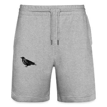 oiseaux - Short de jogging bio TRAINER Stanley/Stella unisexe - gris chiné - Devant - Nik (191cm) & Marisol (170cm)