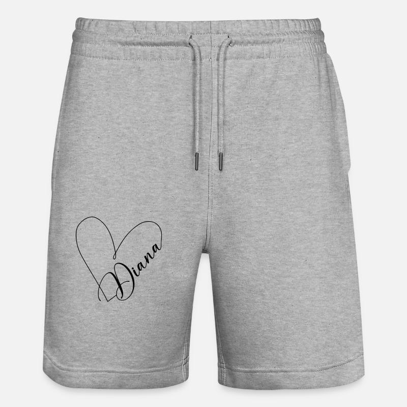 Diana Nom Ligne de Coeur - Short de jogging bio TRAINER Stanley/Stella unisexe - gris chiné