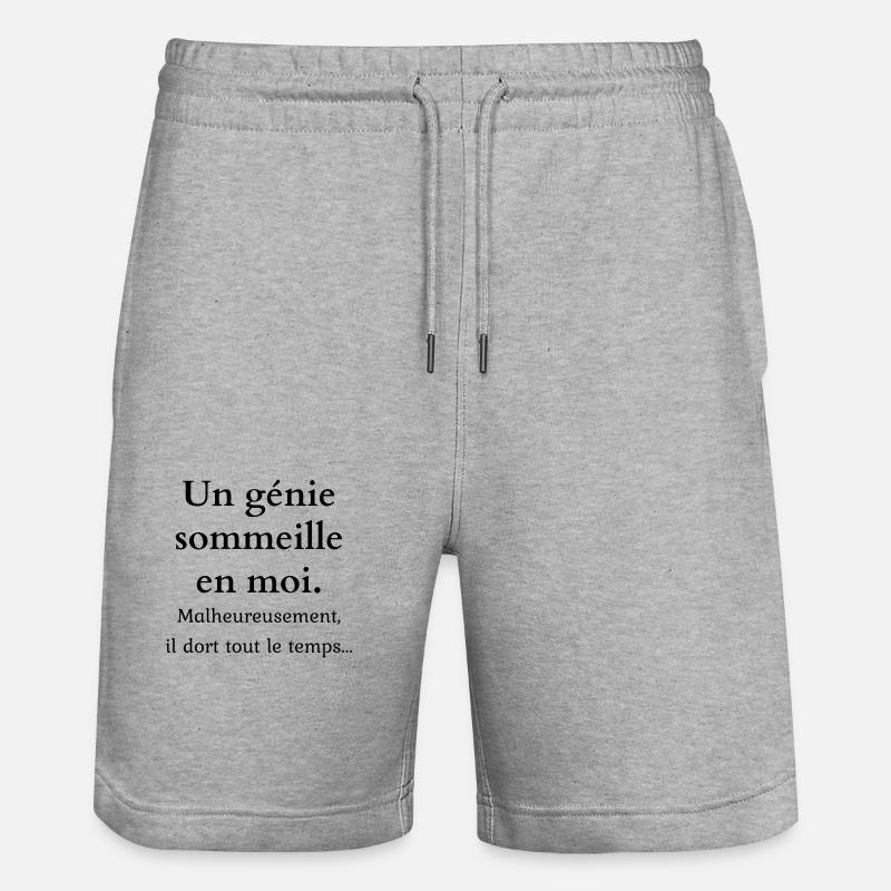 un génie sommeil en moi - Short de jogging bio TRAINER Stanley/Stella unisexe - gris chiné