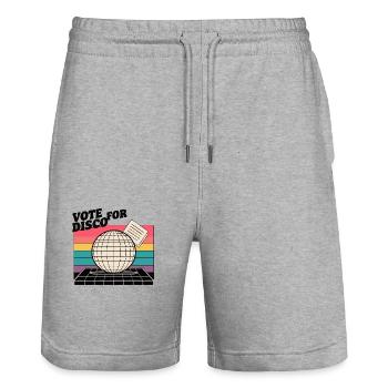 Votez pour Disco - Short de jogging bio TRAINER Stanley/Stella unisexe - gris chiné - Devant - Nik (191cm) & Marisol (170cm)