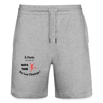 In Paris machen wir den Marathon auf den Champs! - Stanley/Stella Unisex Bio Joggingshorts Trainer  - Grau meliert - Vorne - Nik (191cm) & Marisol (170cm)