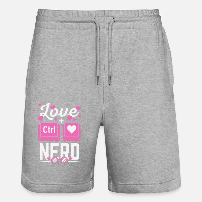 Love Nerd CTRL - Coeur - Short de jogging bio TRAINER Stanley/Stella unisexe - gris chiné