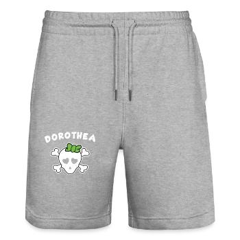 Pirate Dorothea Design pour les filles et les femmes - Short de jogging bio TRAINER Stanley/Stella unisexe - gris chiné - Devant - Nik (191cm) & Marisol (170cm)