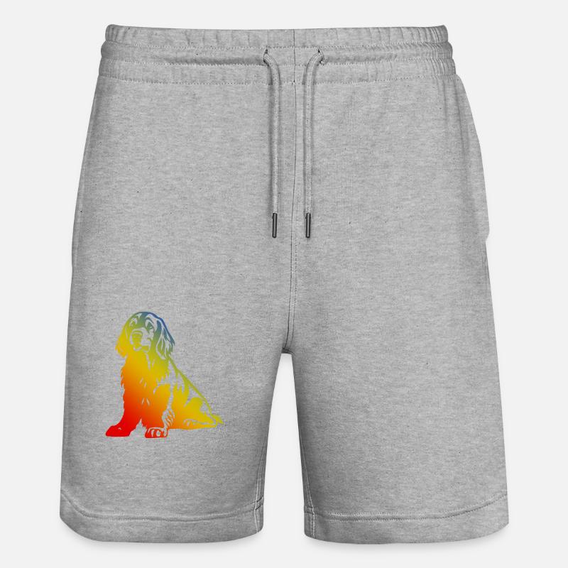 Cocker Spaniel Hund Bunt - Stanley/Stella Unisex Bio Joggingshorts Trainer  - Grau meliert