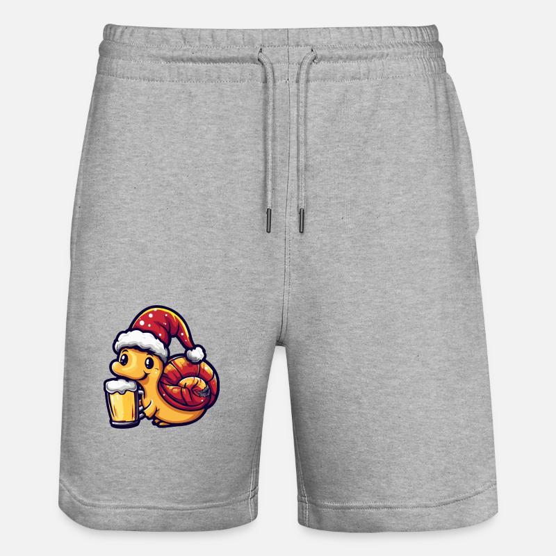 Bière d’escargot Noël - Short de jogging bio TRAINER Stanley/Stella unisexe - gris chiné