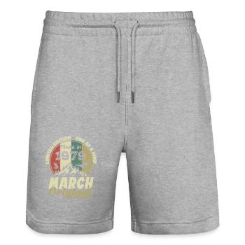 März 1979 Geburtstagsgeschenk Limitierte Auflage - Stanley/Stella Unisex Bio Joggingshorts Trainer  - Grau meliert - Vorne - Nik (191cm) & Marisol (170cm)