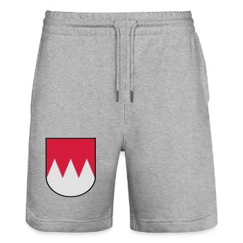 Francs Coat of Arms - Short de jogging bio TRAINER Stanley/Stella unisexe - gris chiné - Devant - Nik (191cm) & Marisol (170cm)