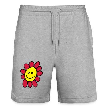 Ich bin eine Blume - Stanley/Stella Unisex Bio Joggingshorts Trainer  - Grau meliert - Vorne - Nik (191cm) & Marisol (170cm)