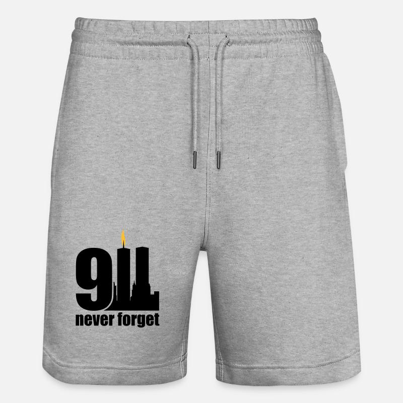 never forget 9/11 - Stanley/Stella Unisex Bio Joggingshorts Trainer  - Grau meliert