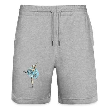 ballet - Short de jogging bio TRAINER Stanley/Stella unisexe - gris chiné - Devant - Nik (191cm) & Marisol (170cm)
