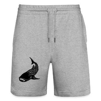 whaleshark 2 - Stanley/Stella Unisex Bio Joggingshorts Trainer  - Grau meliert - Vorne - Nik (191cm) & Marisol (170cm)