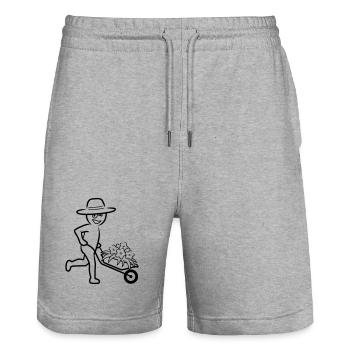 Gärtner / Gärtnerin - schwarz-weiß / einfärbbar - Stanley/Stella Unisex Bio Joggingshorts Trainer  - Grau meliert - Vorne - Nik (191cm) & Marisol (170cm)