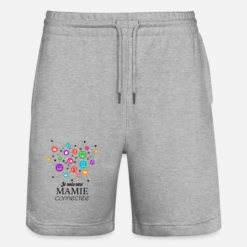 Mamie connectée au réseau - Short de jogging bio TRAINER Stanley/Stella unisexe - gris chiné