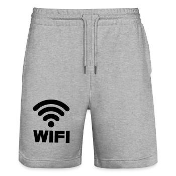 WIFI-Verbindung - Stanley/Stella Unisex Bio Joggingshorts Trainer  - Grau meliert - Vorne - Nik (191cm) & Marisol (170cm)