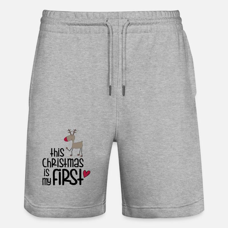 Cadeaux pour enfants pour Noël - Short de jogging bio TRAINER Stanley/Stella unisexe - gris chiné