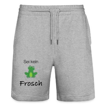 Sei kein Frosch - Stanley/Stella Unisex Bio Joggingshorts Trainer  - Grau meliert - Vorne - Nik (191cm) & Marisol (170cm)