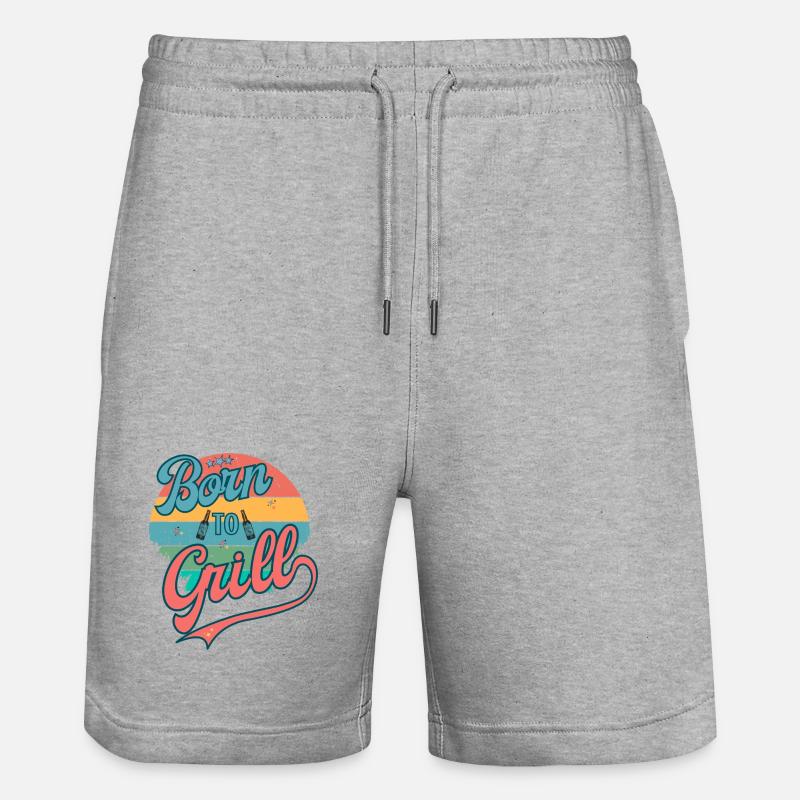 Né pour griller rétro - Short de jogging bio TRAINER Stanley/Stella unisexe - gris chiné