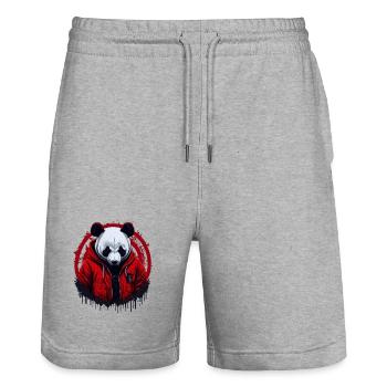 Panda Street Style - Stanley/Stella Unisex Bio Joggingshorts Trainer  - Grau meliert - Vorne - Nik (191cm) & Marisol (170cm)