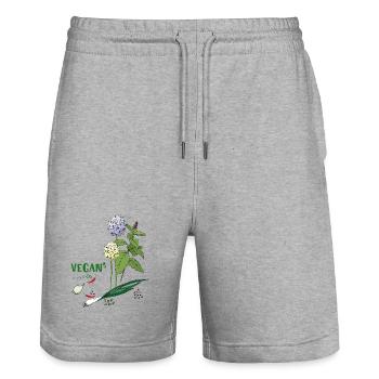 Vegan, Kräuter - Stanley/Stella Unisex Bio Joggingshorts Trainer  - Grau meliert - Vorne - Nik (191cm) & Marisol (170cm)