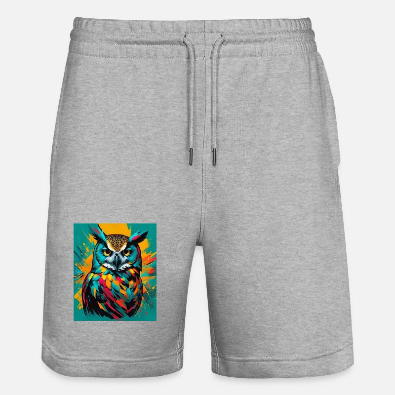 Eule - Stanley/Stella Unisex Bio Joggingshorts Trainer  - Grau meliert