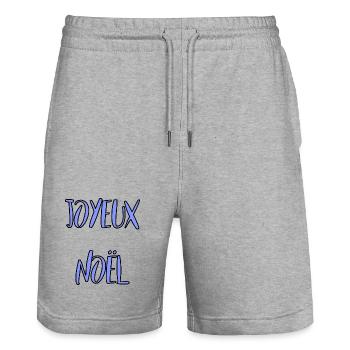 NOËL. ANNEE. ANNIVERSAIRE. RETRAITE. PAPA. MAMAM. - Short de jogging bio TRAINER Stanley/Stella unisexe - gris chiné - Devant - Nik (191cm) & Marisol (170cm)