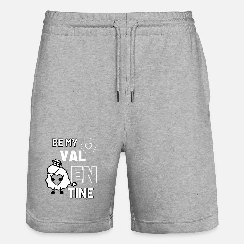 Valentin-Schaf - Stanley/Stella Unisex Bio Joggingshorts Trainer  - Grau meliert