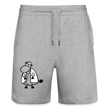 Mouton du docteur - Short de jogging bio TRAINER Stanley/Stella unisexe - gris chiné - Devant - Nik (191cm) & Marisol (170cm)