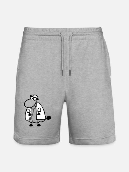 Doctor's Sheep - Stanley/Stella Trainer Unisex Organic Jogging Shorts - heather grey