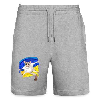 Mignon planeur à sucre avec drapeau ukrainien - Short de jogging bio TRAINER Stanley/Stella unisexe - gris chiné - Devant - Nik (191cm) & Marisol (170cm)