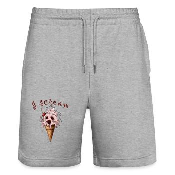 i scream 4 eis cream, böses Eis - Stanley/Stella Trainer Unisex Organic Jogging Shorts - heather grey - Front - Nik (191cm) & Marisol (170cm)